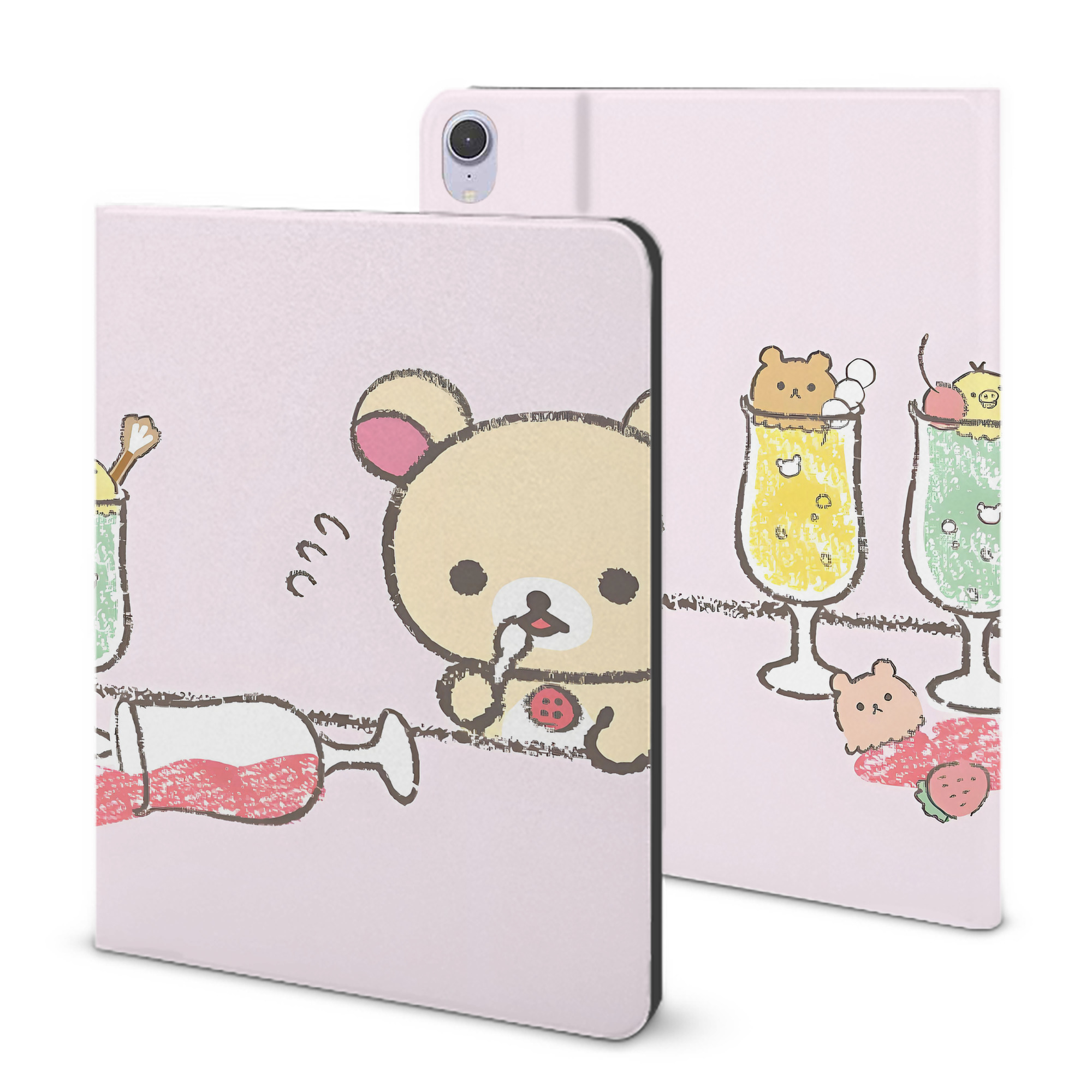 （画像用） リラックマ リラックマ キイロイトリ Rilakkuma Korilakkuma Kiiroitori IPad ケース ブック型 PUレザー TPU 耐衝撃 軽量 薄型 ペン収納なし 全面保護 IPad 各モデル対応